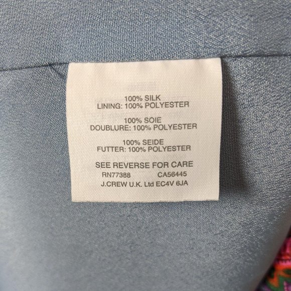 J. Crew 100% Silk Vibrant Paisley Flutter Sleeve Dress 0 Date Special Occasion - Picture 8 of 8